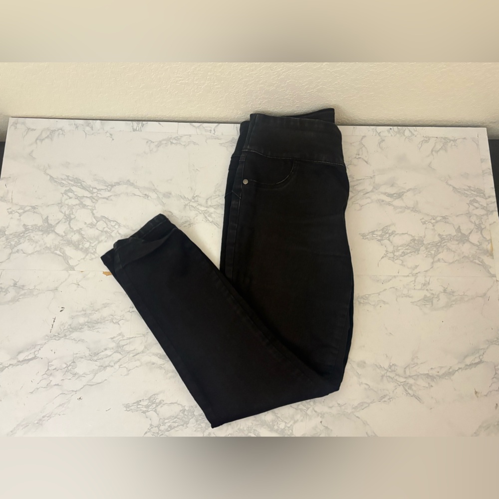 Style & Co Dark Black Wash Jeggings Women's Size Petite Medium Pull Up Denim